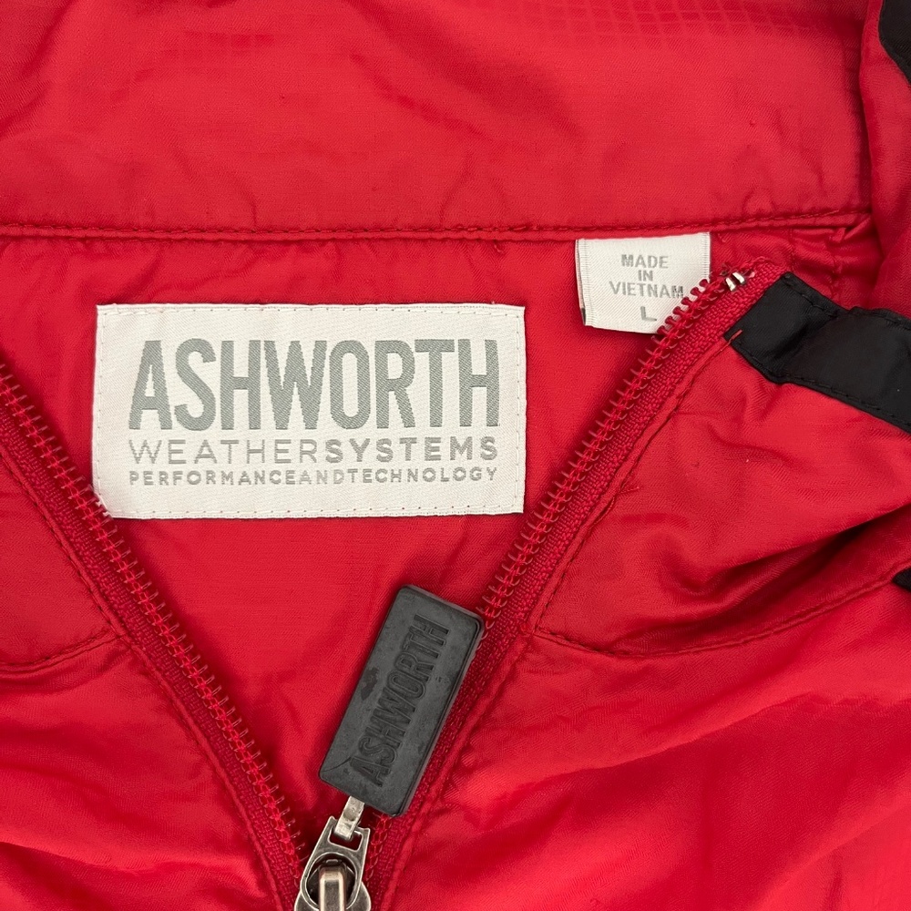 VINTAGE Ashworth Jacket Mens L Golf Quarter Zip Pullover‎ Coat Windbreaker Rain - Picture 2 of 13